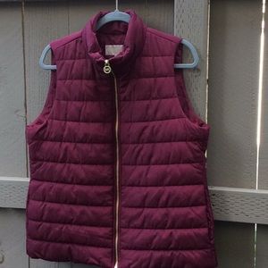 Michael Kors Womens Burgundy Puffer Vest NWT